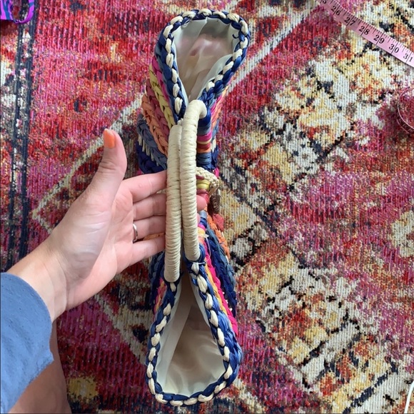 Woven Multi Color Woven Straw Purse - Picture 2 of 6